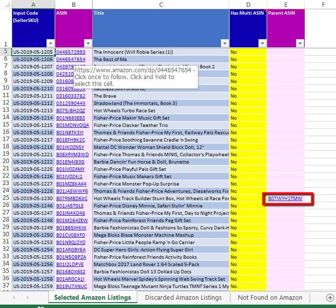 SKU to ASIN Bulk Conversion Tool